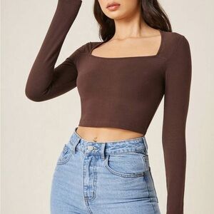 Elegant Long Sleeve Crop Top
